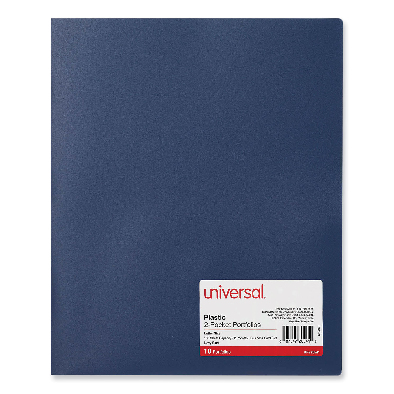 Two-Pocket Plastic Folders by Universalandreg; UNV20541