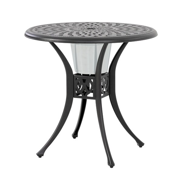 Outdoor 31'' Round Cast Aluminum Bistro Table with 1.97'' Umbrella Hole