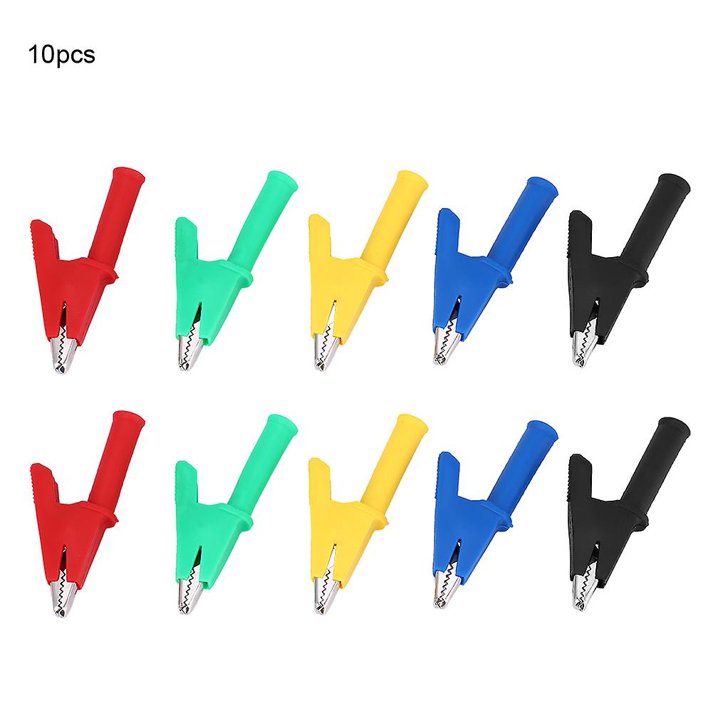 10pcs Insulated Alligator Clip To 4mm Banana Jack Hv Test 1000v 30a