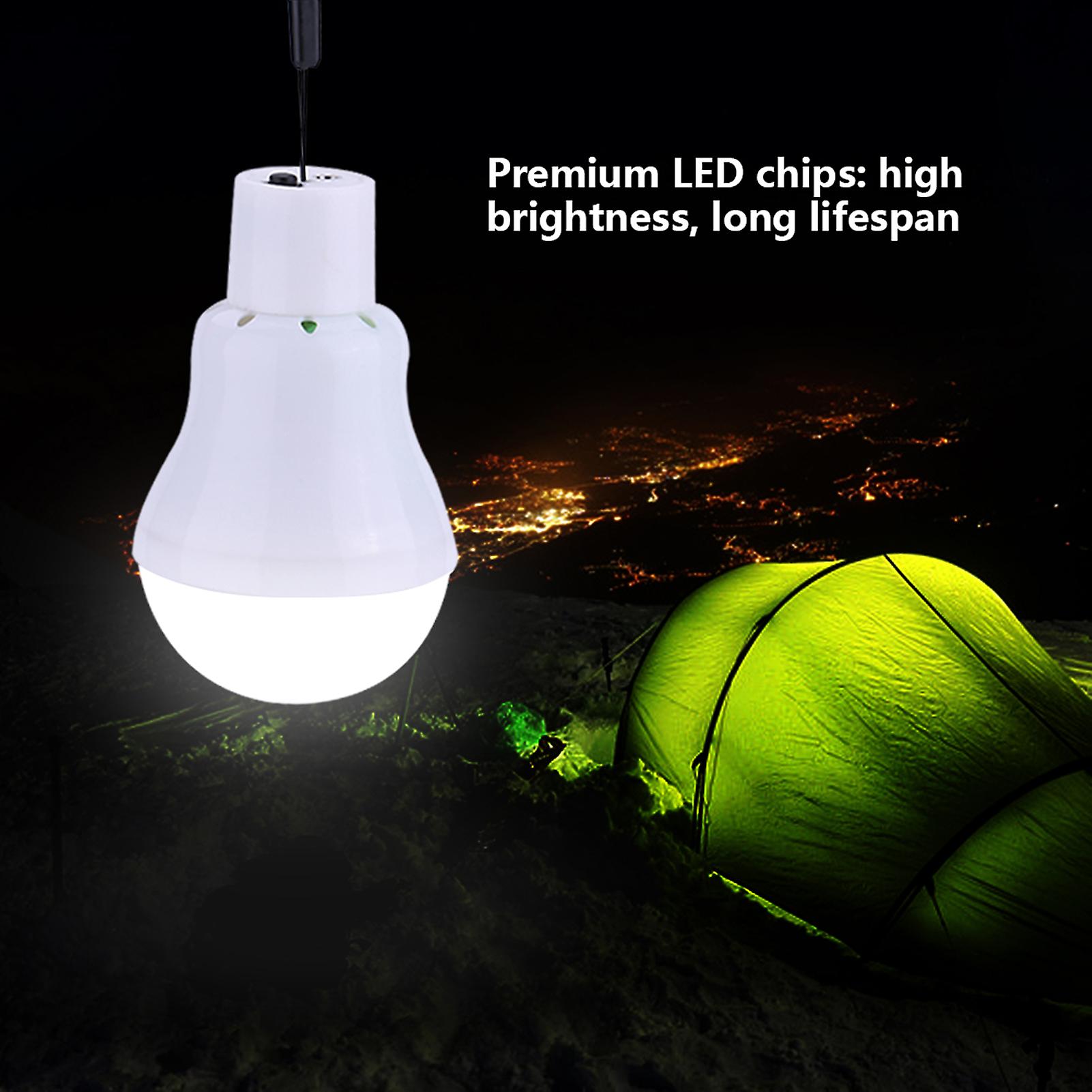 Portable 12led Solar Powered Light Bulb Lamp Outdoor Camping Yard Emergency Lighting