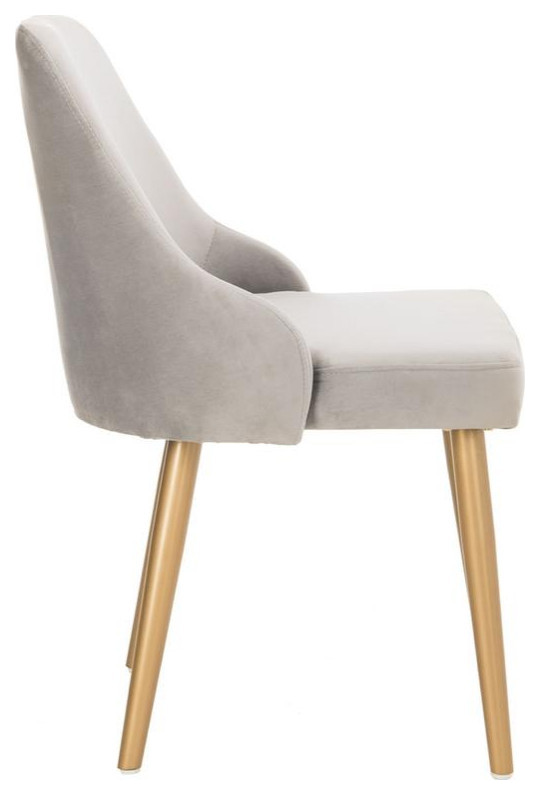 Celeste Upholstered Dining Chair Set of 2 Grey / Gold   Contemporary   Dining Chairs   by Virgil Stanis Design  Houzz