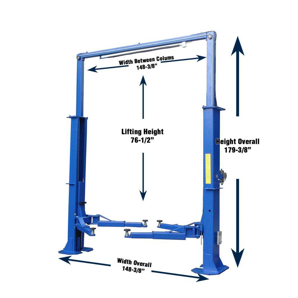 TUXEDO Heavy-Duty 2-Post Car Lift 15000 lbs. Capacity in Blue TP15KCX