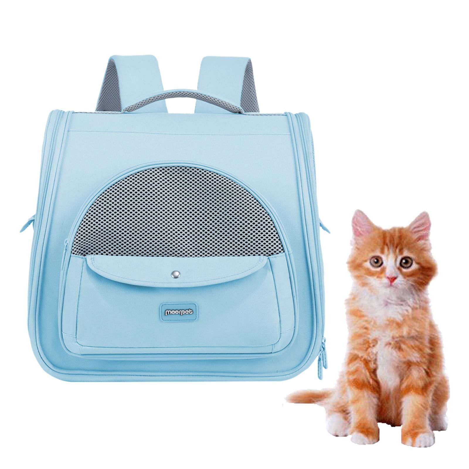 Pet Carrier Backpack Soft Handbag Travel Bag for Dogs Cats Hiking Rabbits Blue