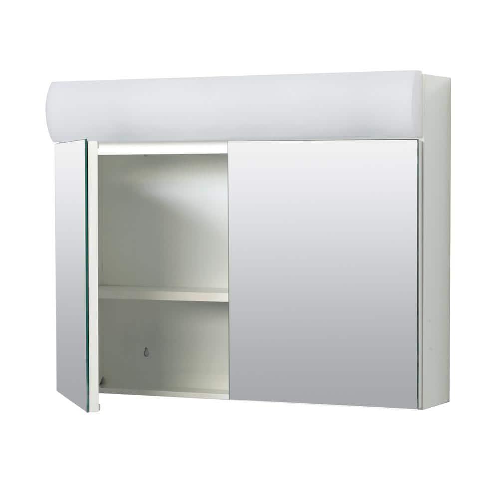 Zenna Home 2325 in W x 1863 in H Lighted Frameless White SurfaceMount Medicine Cabinet with Mirror