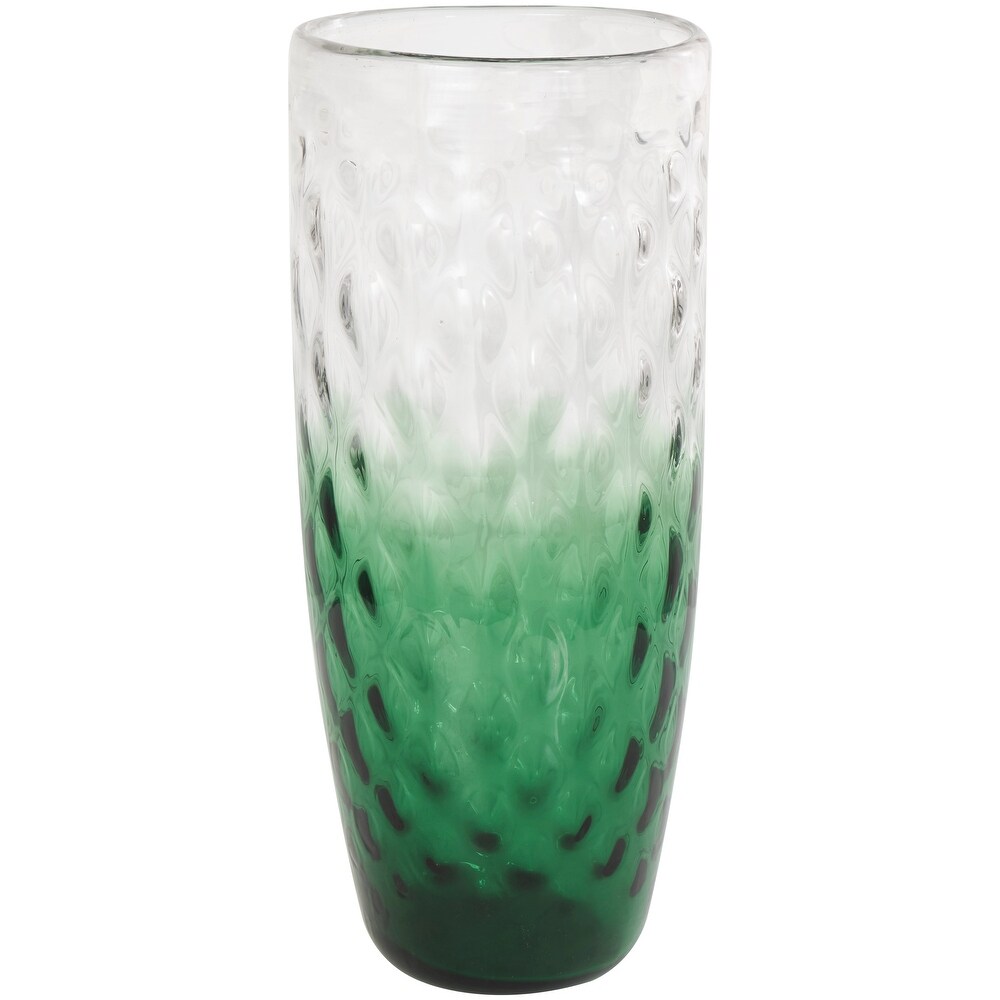 Green Glass Handmade Ombre Vase