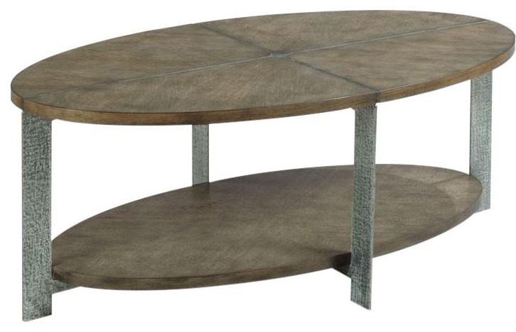 Coffee Table Cocktail WOODBRIDGE OAKVILLE Hammered Napa Nickle Oak   Industrial   Coffee Tables   by EuroLuxHome  Houzz