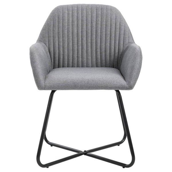 Dining Chairs 2 pcs Light Gray Fabric