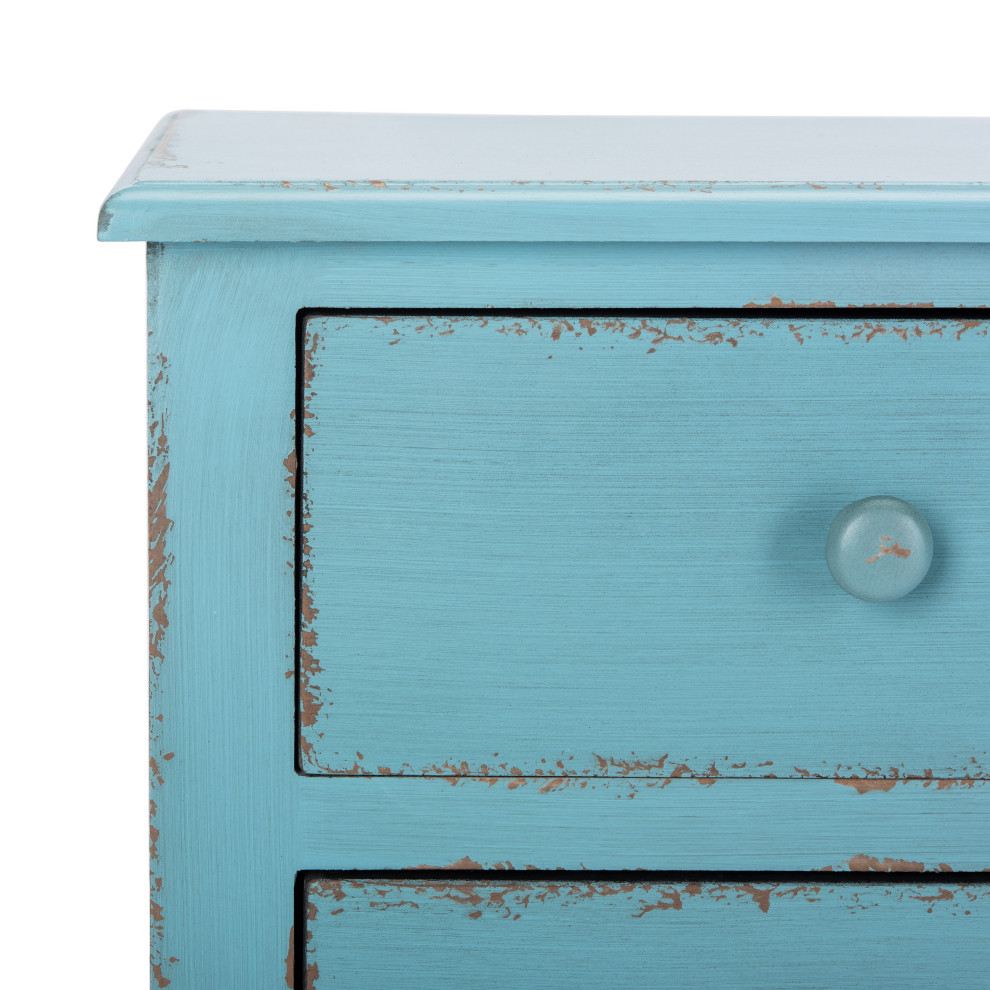 Safavieh Talbet Storage Chest  Distressed Blue   Farmhouse   Accent Chests And Cabinets   by HedgeApple  Houzz