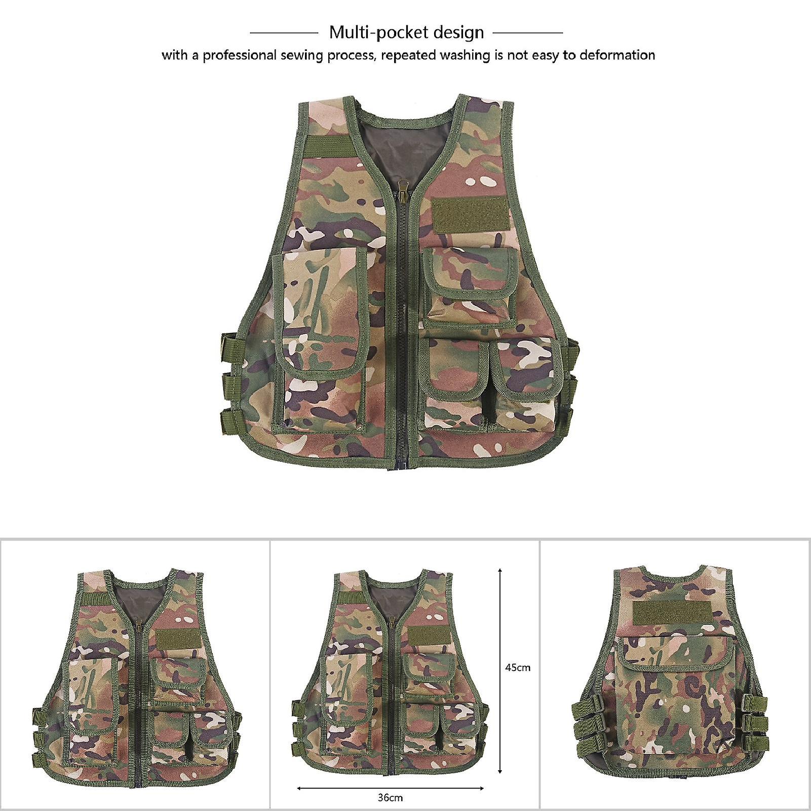 Hot Children Kids Camouflage Vest For Outdoor Combat Hunting Games(cp Camouflage L)