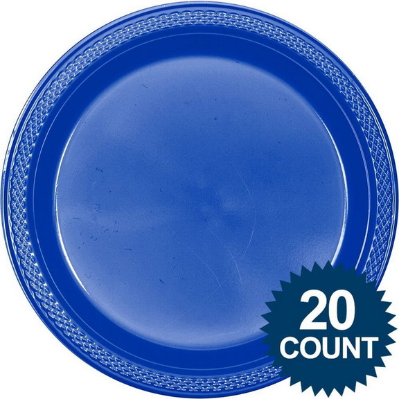 Amscan 265742 Blue Plastic Plates 10 (20 count)  ...