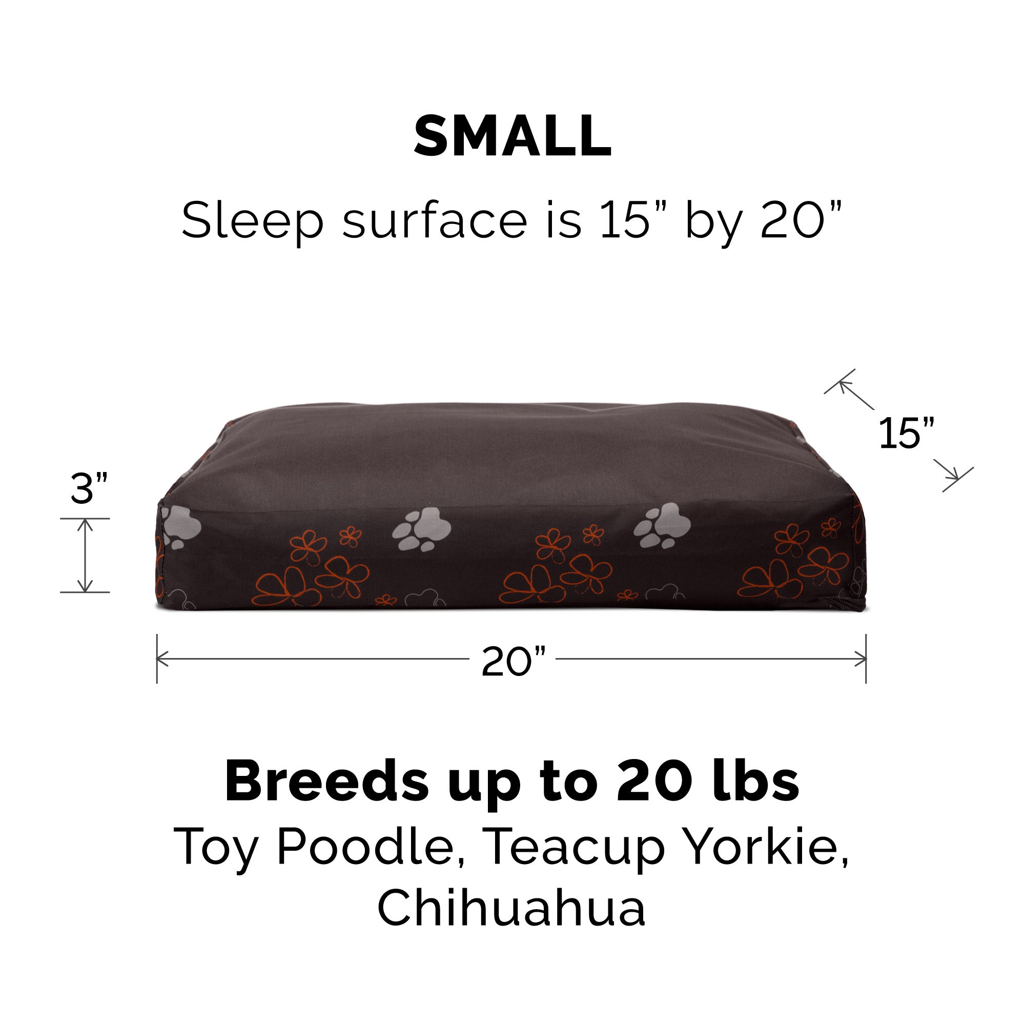 FurHaven Pet Dog Bed | Deluxe Indoor/Outdoor Garden Pillow Pet Bed for Dogs and Cats， Bark Brown， Small