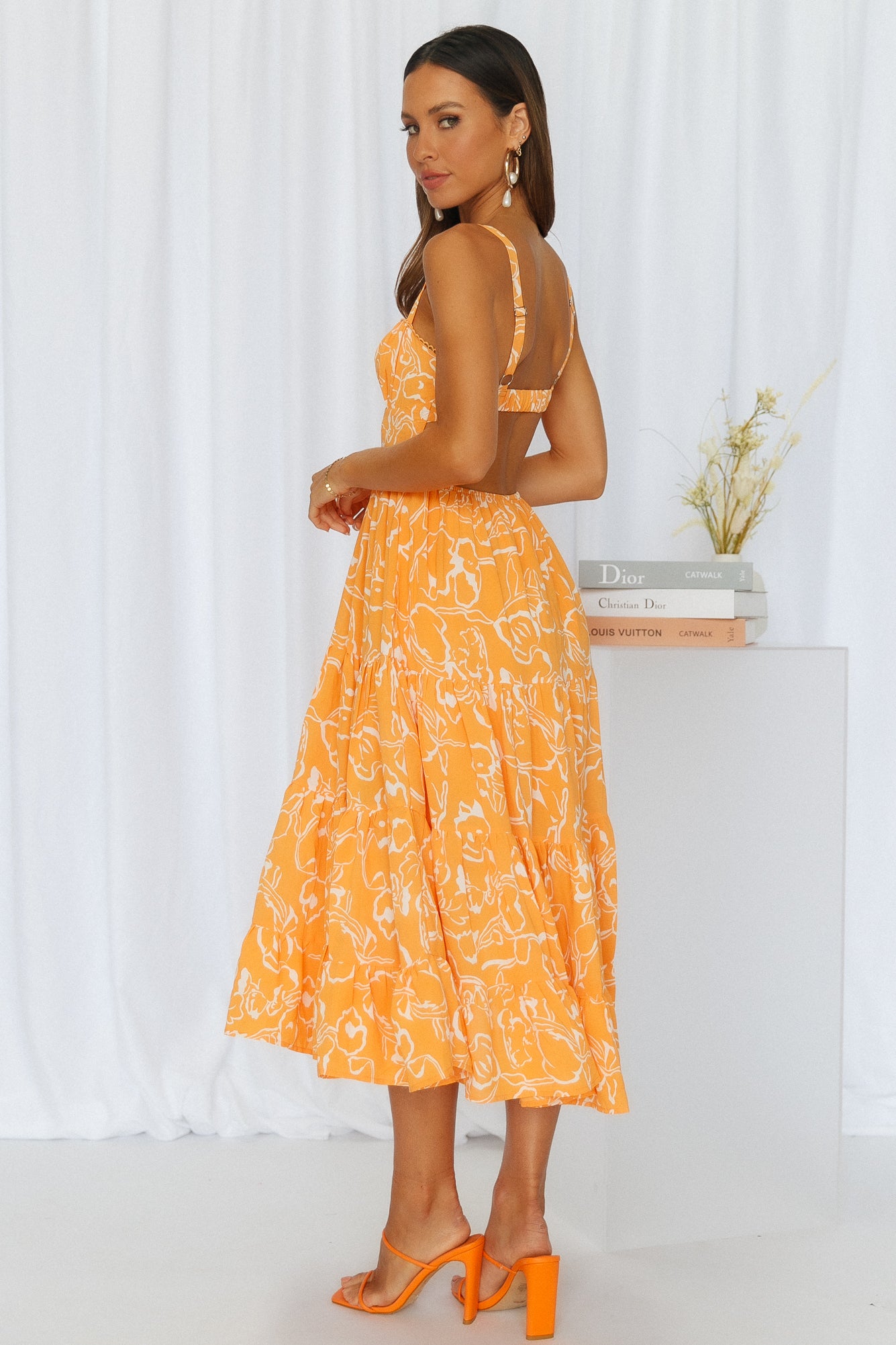 Freshly Brewed Midi Dress Orange