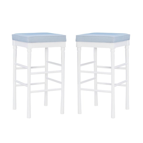 Poloma 32.5-in White Backless Barstool (Set of 2)