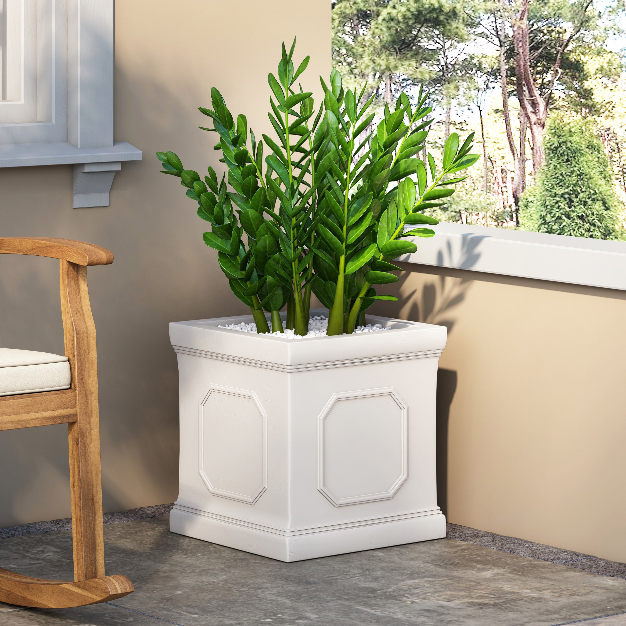 Greg Outdoor Cast Stone Planter