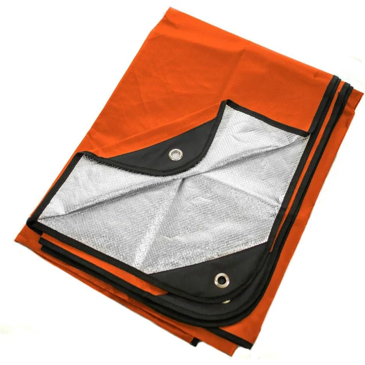 Heavy Duty Survival Blanket  Insulated Thermal Reflective Tarp Weather Reusable Emergency Blanket for Car Camping