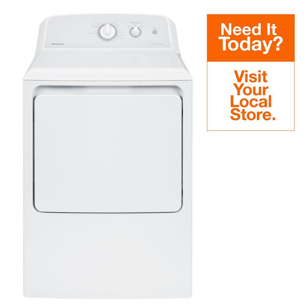 Hotpoint 6.2 cu. ft. Electric Dryer in White with Auto Dry HTX24EASKWS