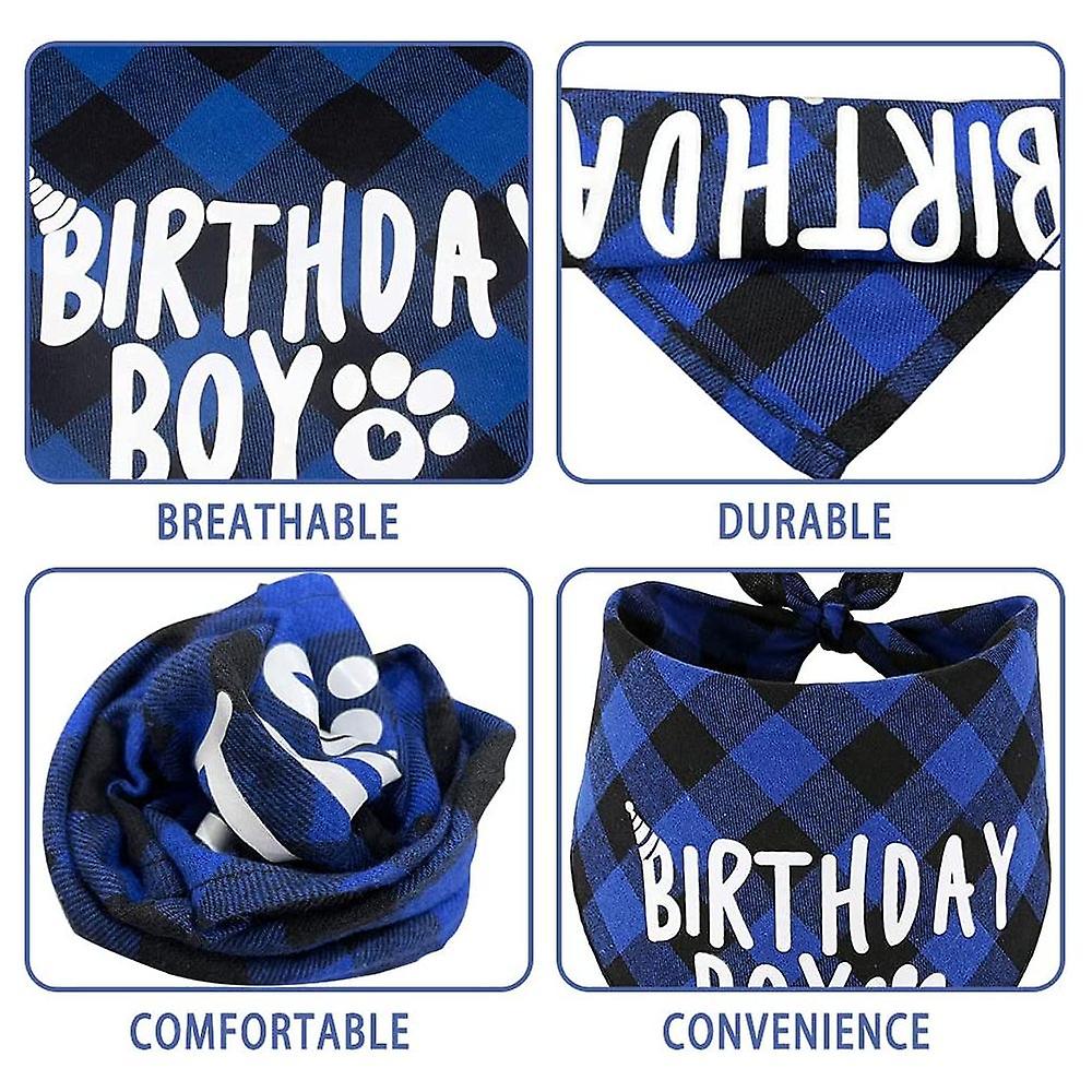 Dog Birthday Party Supplies， Boy Dog Birthday Bandana Scarf And Dog Birthday Hat With Number