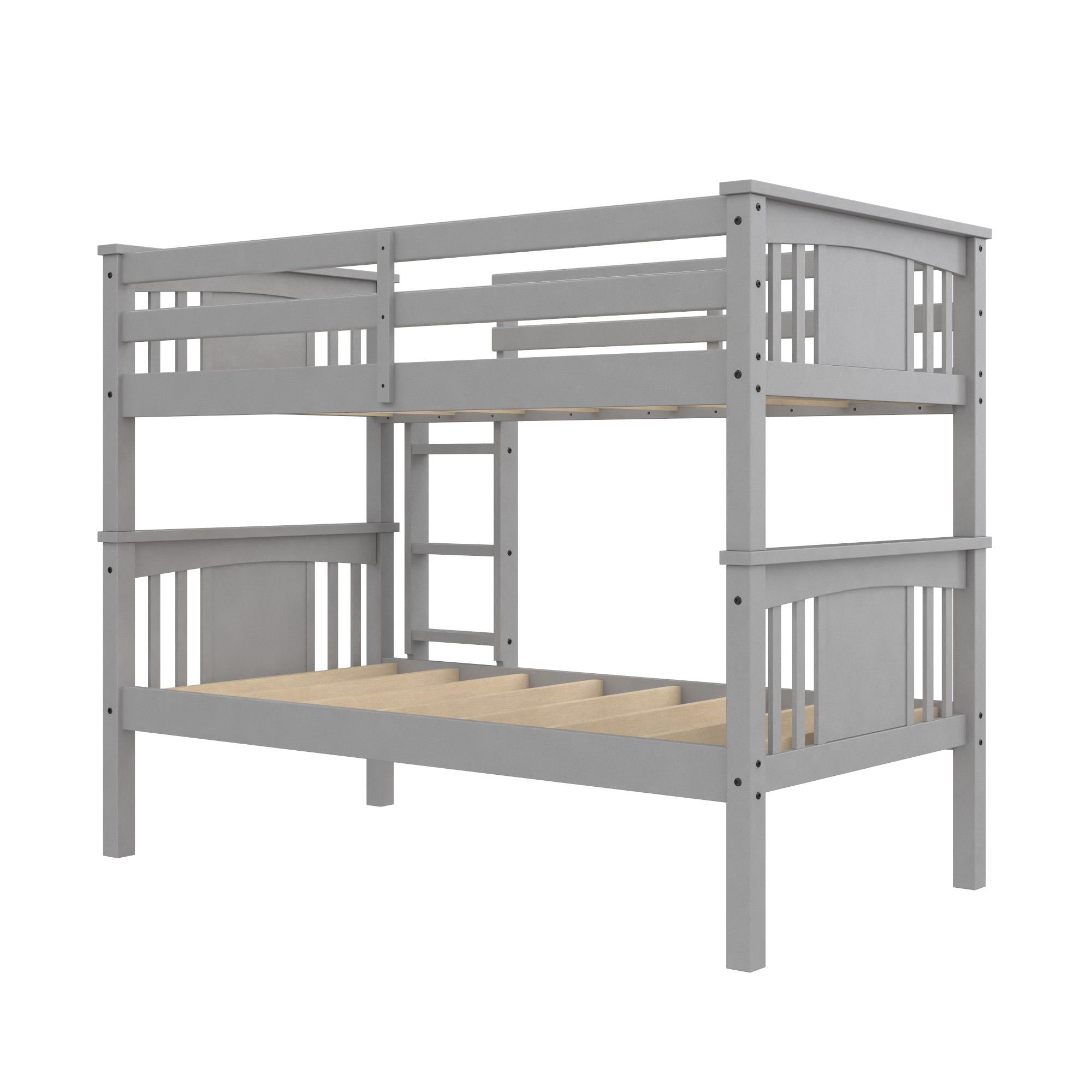 Better Homes and Gardens Flynn Twin Size Bunk Bed for Kids, Gray