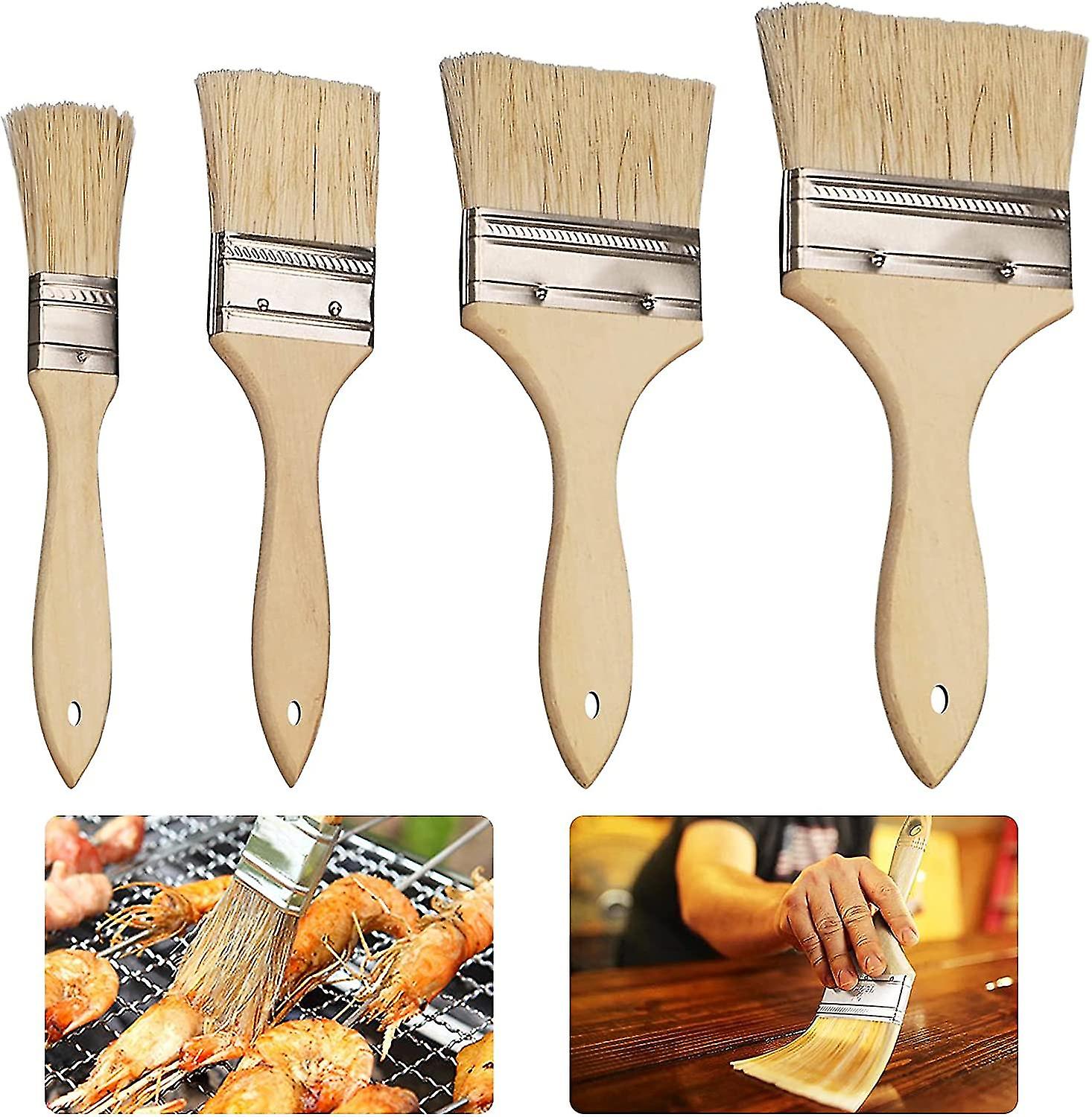 Paint Brush 4 Pcs Paint Brushes Painter Chip Flat Brushes With Wooden Handle Flat Bristle Paint Brushes1