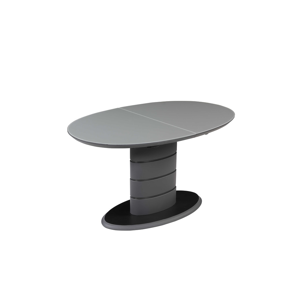 Somette Kenya Extendable Dining Table with Art Deco Stripe Base