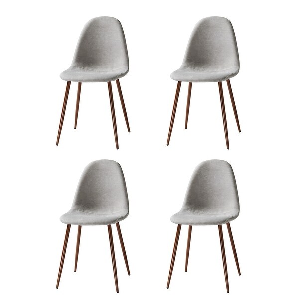 Sjaelland Contemporary Upholstery Dining Chair with Metal Legs Set of 4 by HULALA HOME