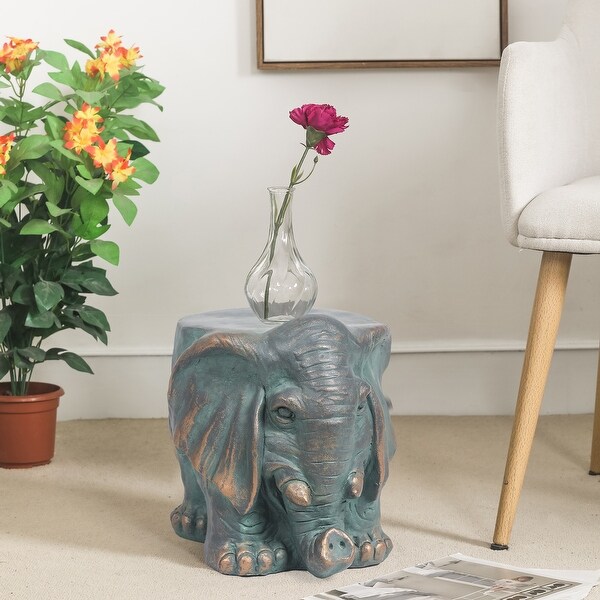 Adeco Indoor and Outdoor Concrete End Side Table Owl Coffee Table