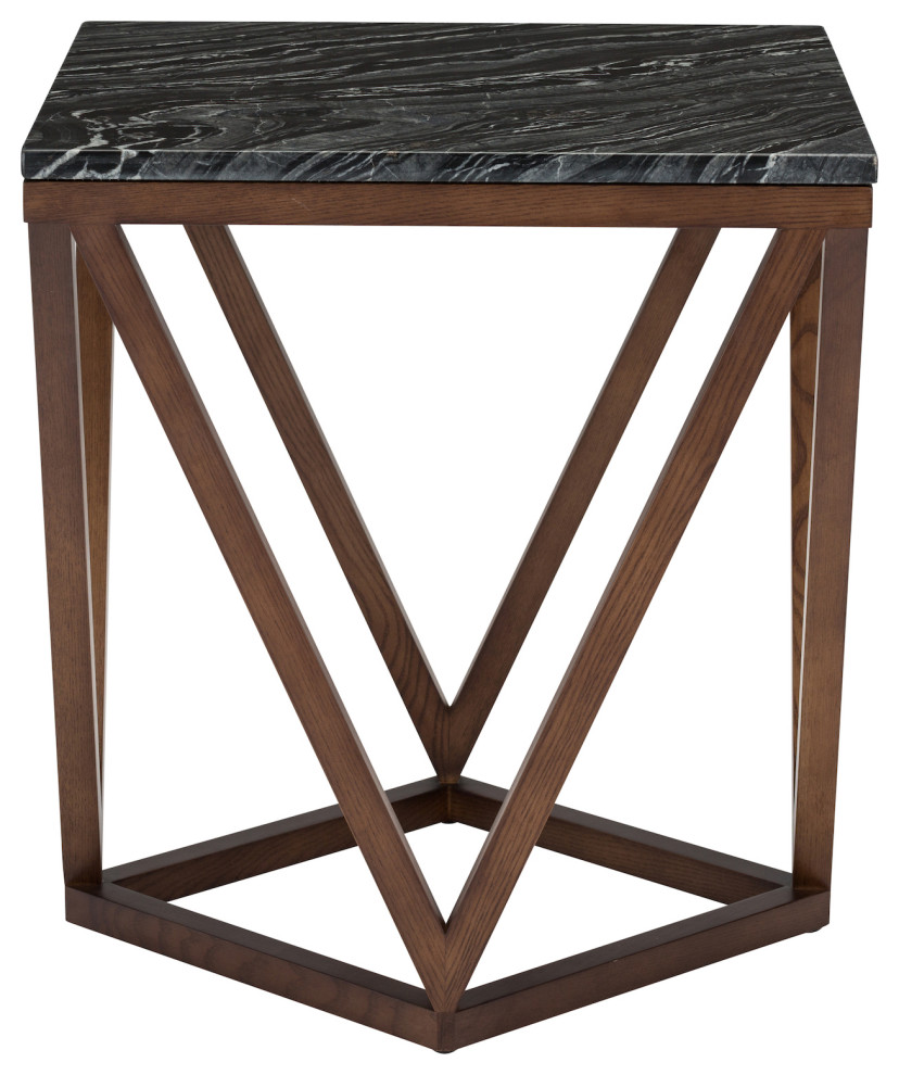 Black Wood Vein Table   Stone   Transitional   Side Tables And End Tables   by EBPeters  Houzz