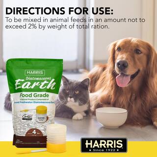 Harris 64 oz.(4 lb.) Diatomaceous Earth Food Grade 100% with Powder Duster Applicator DE-FG4P