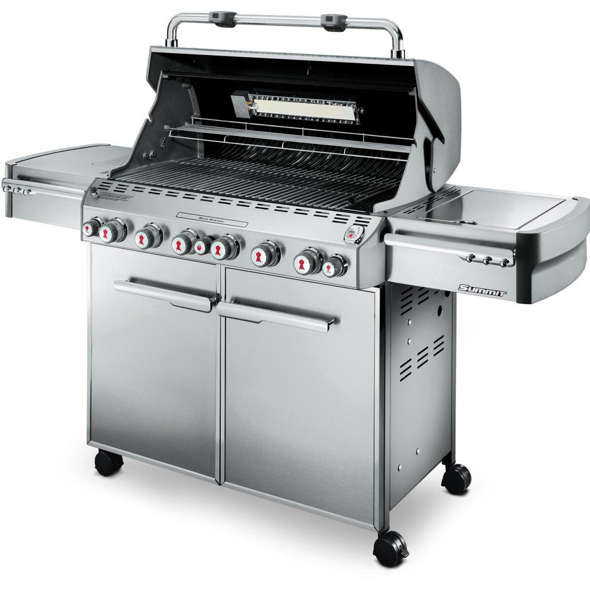 Weber Summit S-670 Propane Gas Grill With Rotisserie， Sear Burner and Side Burner