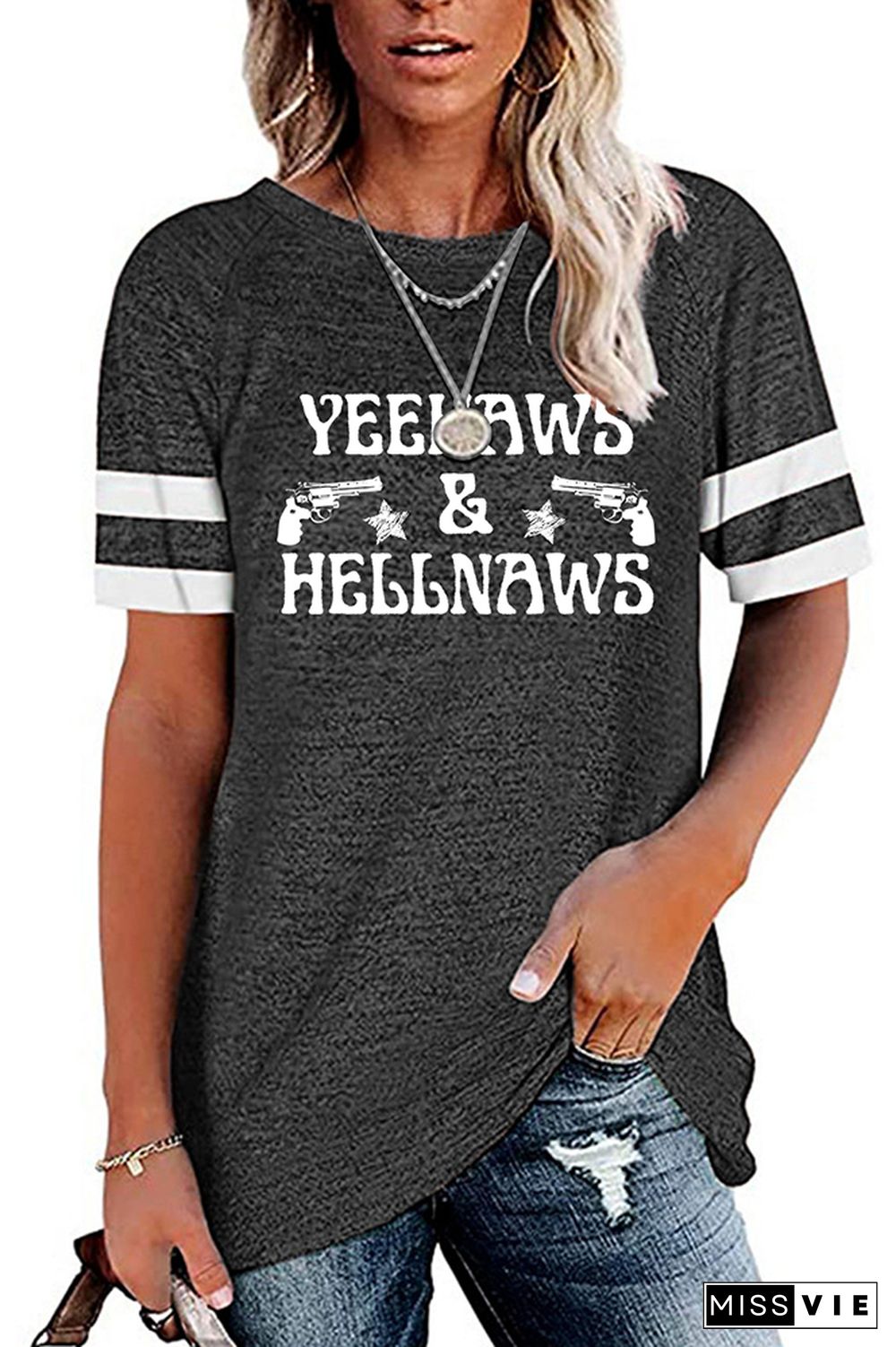 Yeehaws & Hellnaws Graphic Tees for Women Wholesale