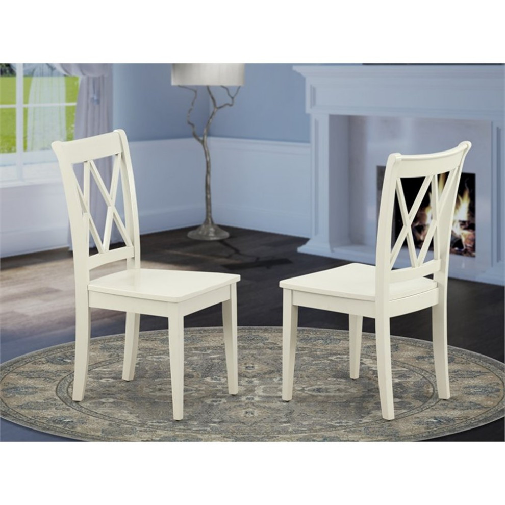 Atlin Designs 11 quotWood Dining Chairs in White (Set of 2)   Transitional   Dining Chairs   by Homesquare  Houzz