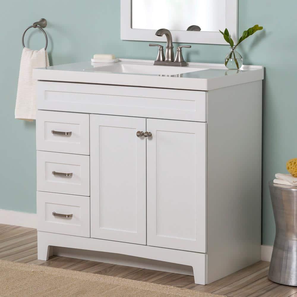 Home Decorators Collection Thornbriar 36 in W x 2152 in D x 342 in H Bath Vanity Cabinet Only in White