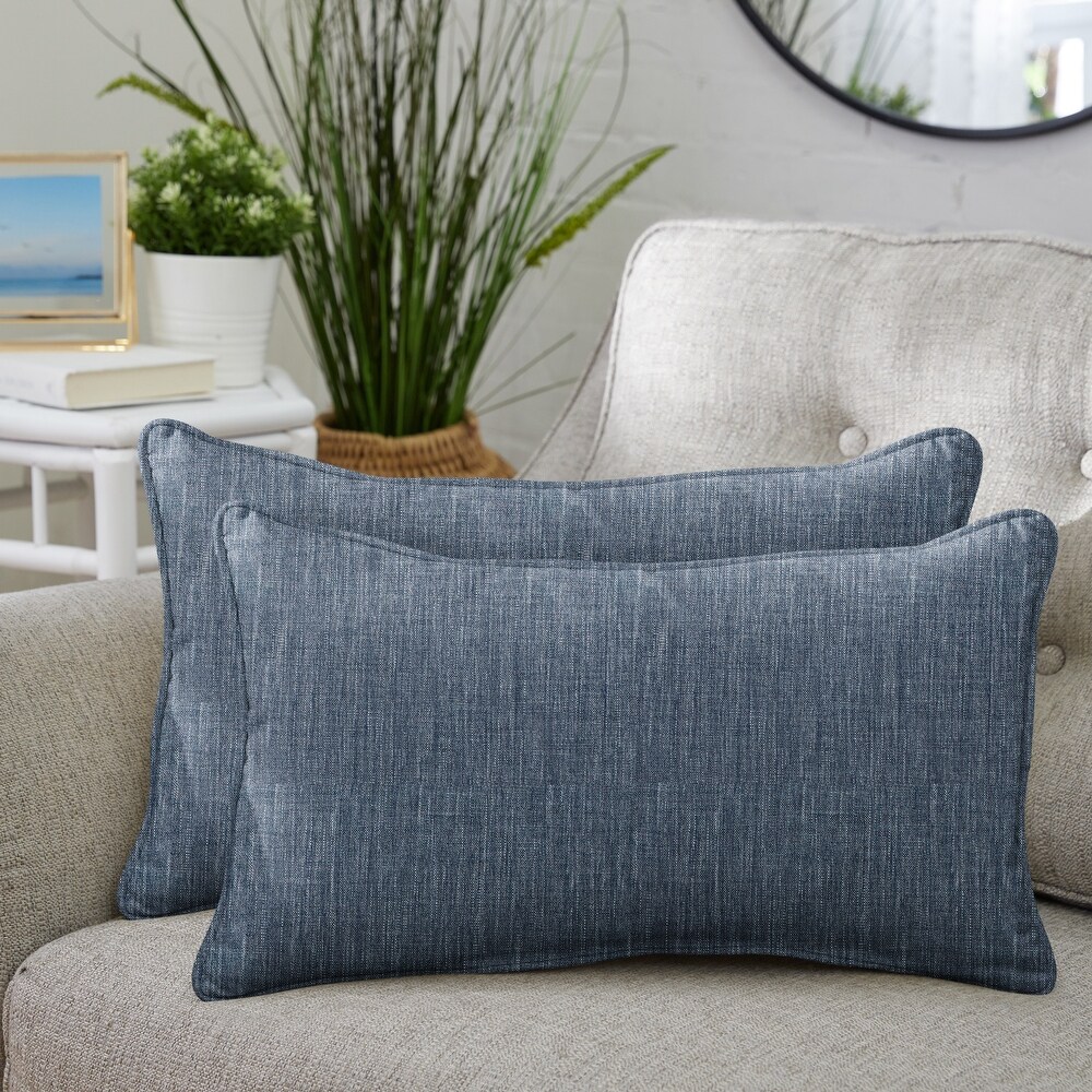 Sorra Home Corded Linen Texture Pillows (Set of 2)