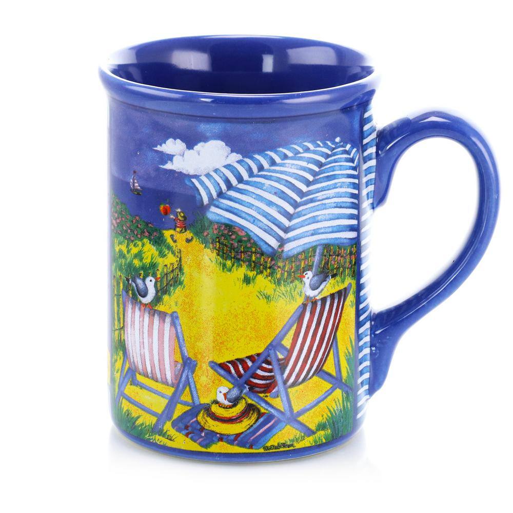 Gibson Home Beachcomber 16 oz. Assorted Designs Mug (Set of 4) 985111871M