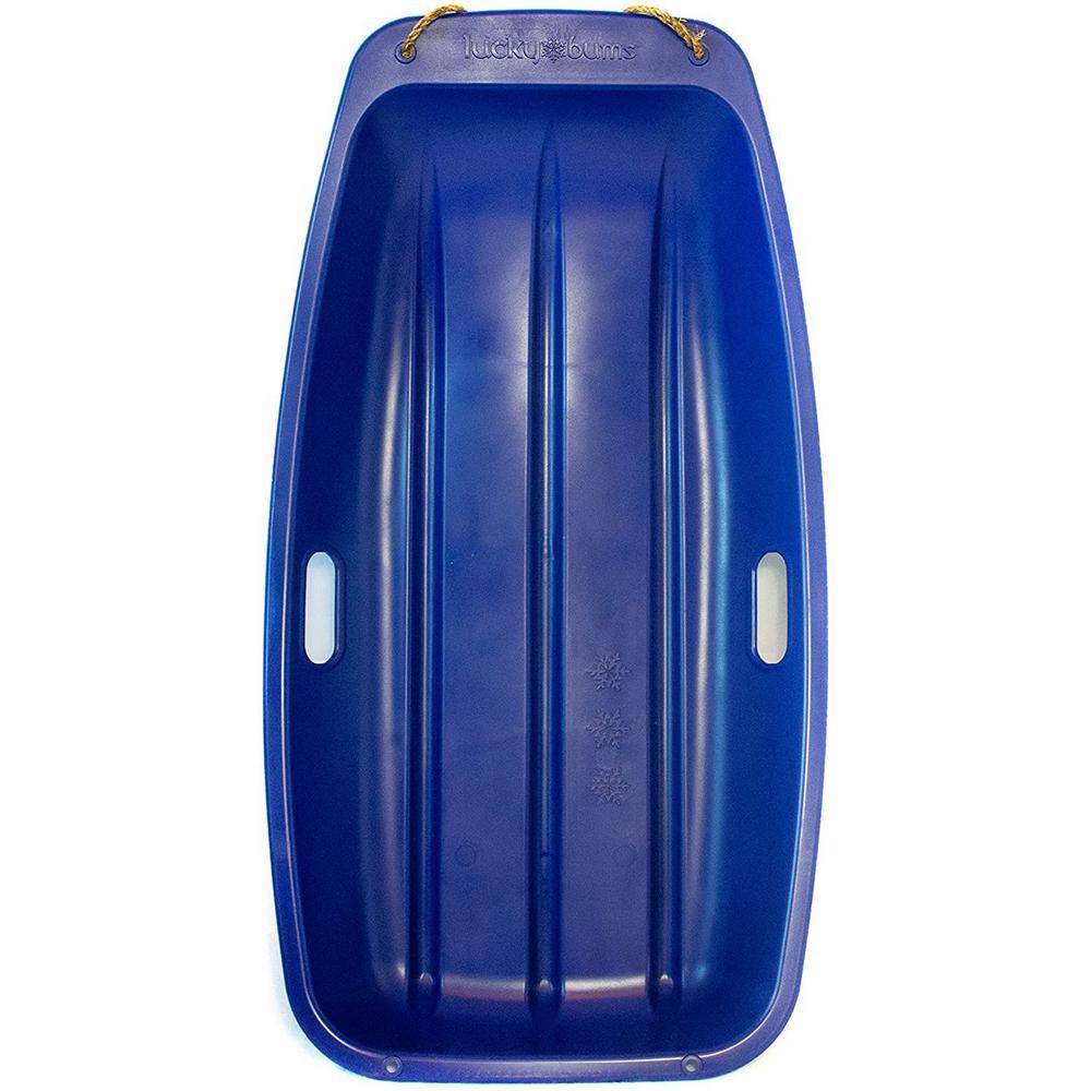 Ejoy 35 in. x 18 in. x 4 in. Downhill Winter Toboggan Snow Sled with Rope (Blue 2-Piece) SnowSled35x18x4_Blue_2pc