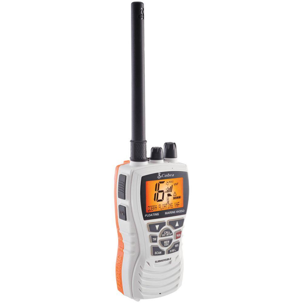 COBRA MARINE Marine 6-Watt Floating VHF Radio White MR HH350 W FLT