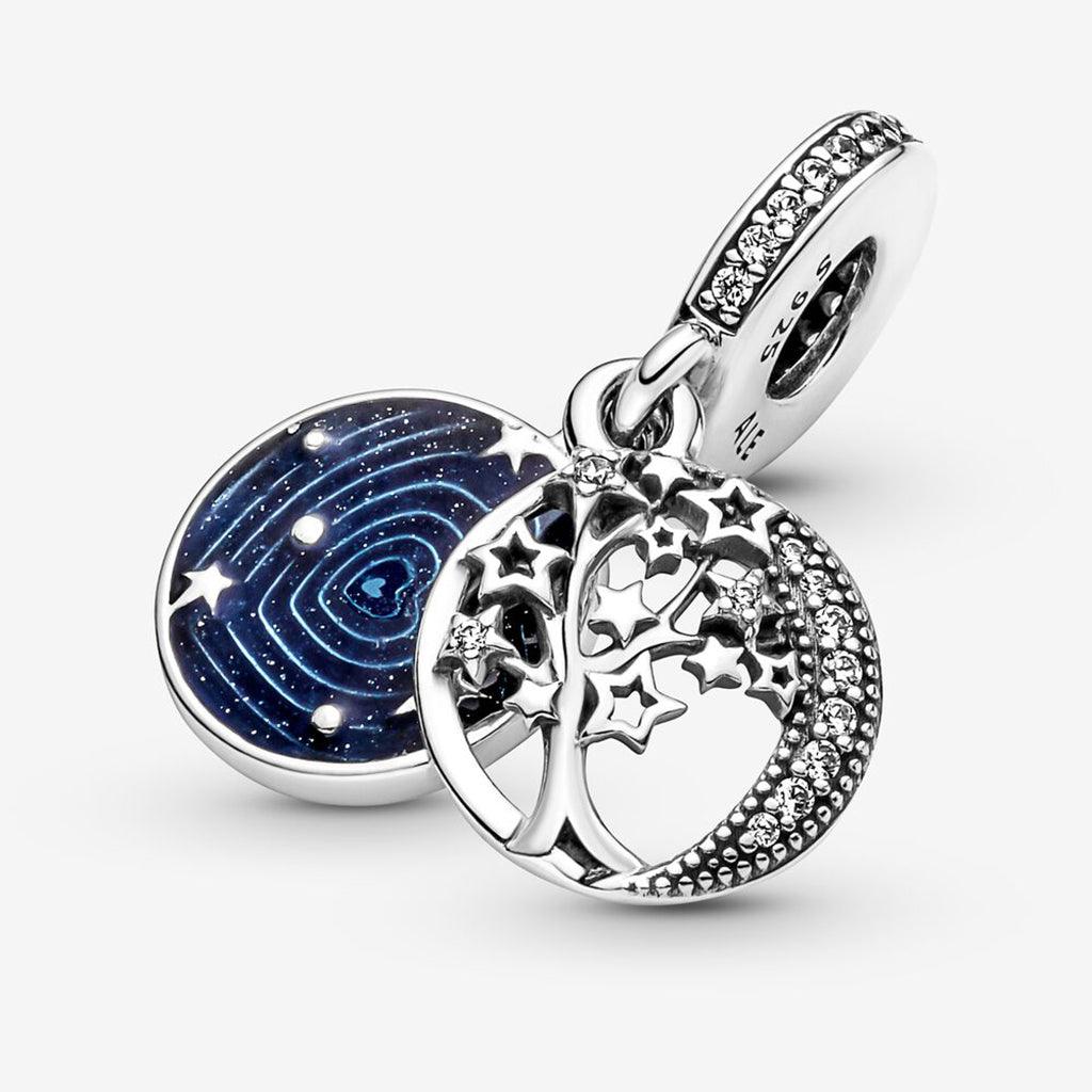 PANDORA  Double Dangle Tree & Galaxy Moon Charm