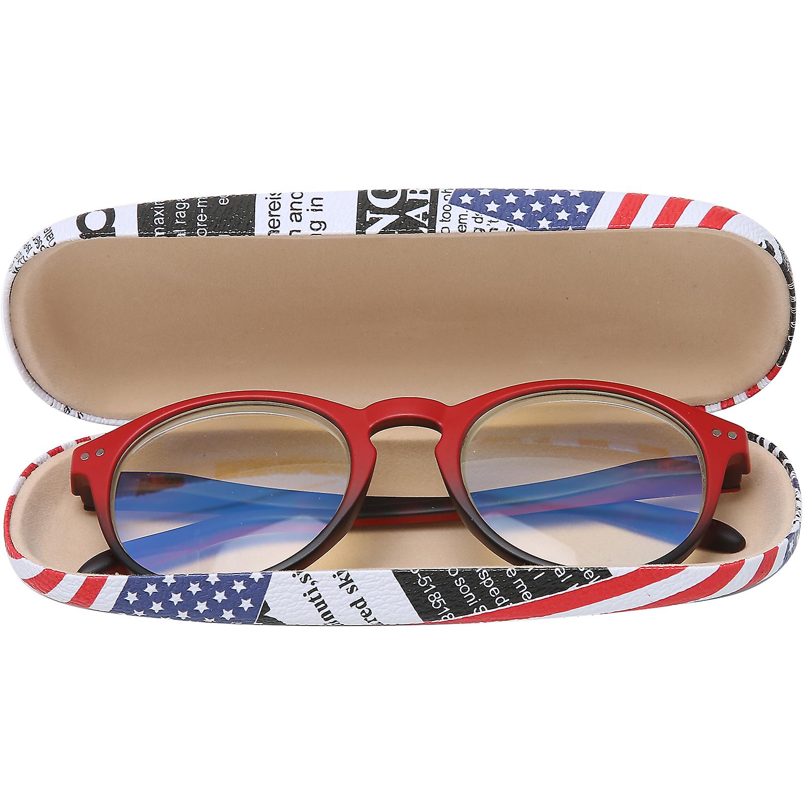 Elderly Blue Light Blocking Reading Glasses Fashionable Unisex Men Women Glasses Red(+400 )