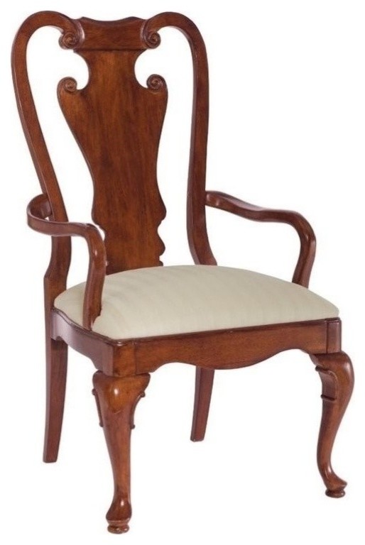 American Drew Cherry Grove Splat Back Arm Chair  Antique Cherry  Set of 2   Traditional   Dining Chairs   by Homesquare  Houzz