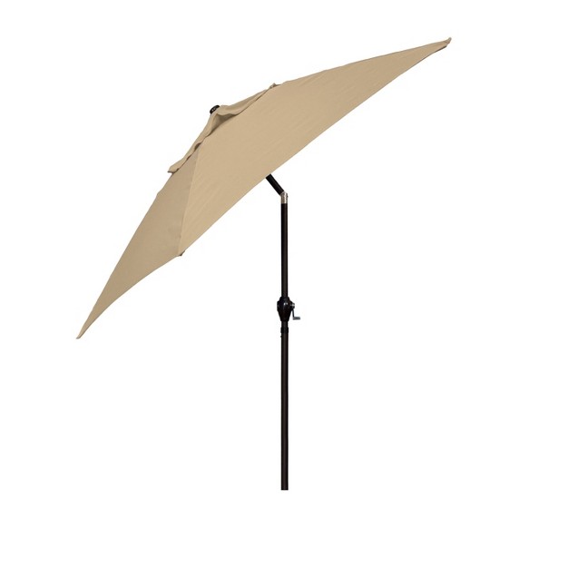 9 x27 X 9 x27 Aluminum Market Patio Umbrella With Crank Lift And Push Button Tilt Antique Beige Astella