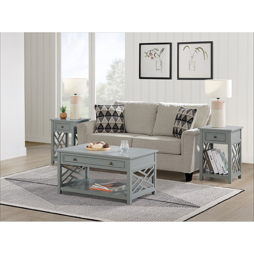 Porch   Den Altadena 3 piece Coffee and End Table Set with Drawers