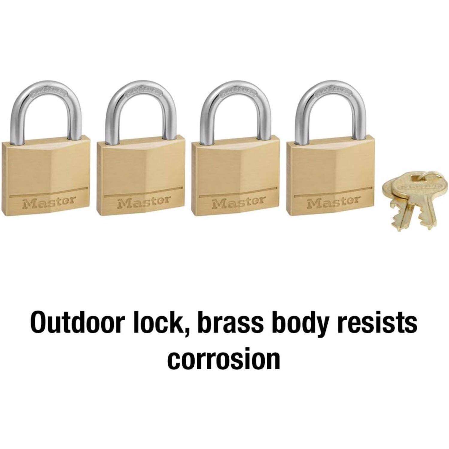 Master Lock 1-9/16 in. W Brass 4-Pin Cylinder Padlock Keyed Alike