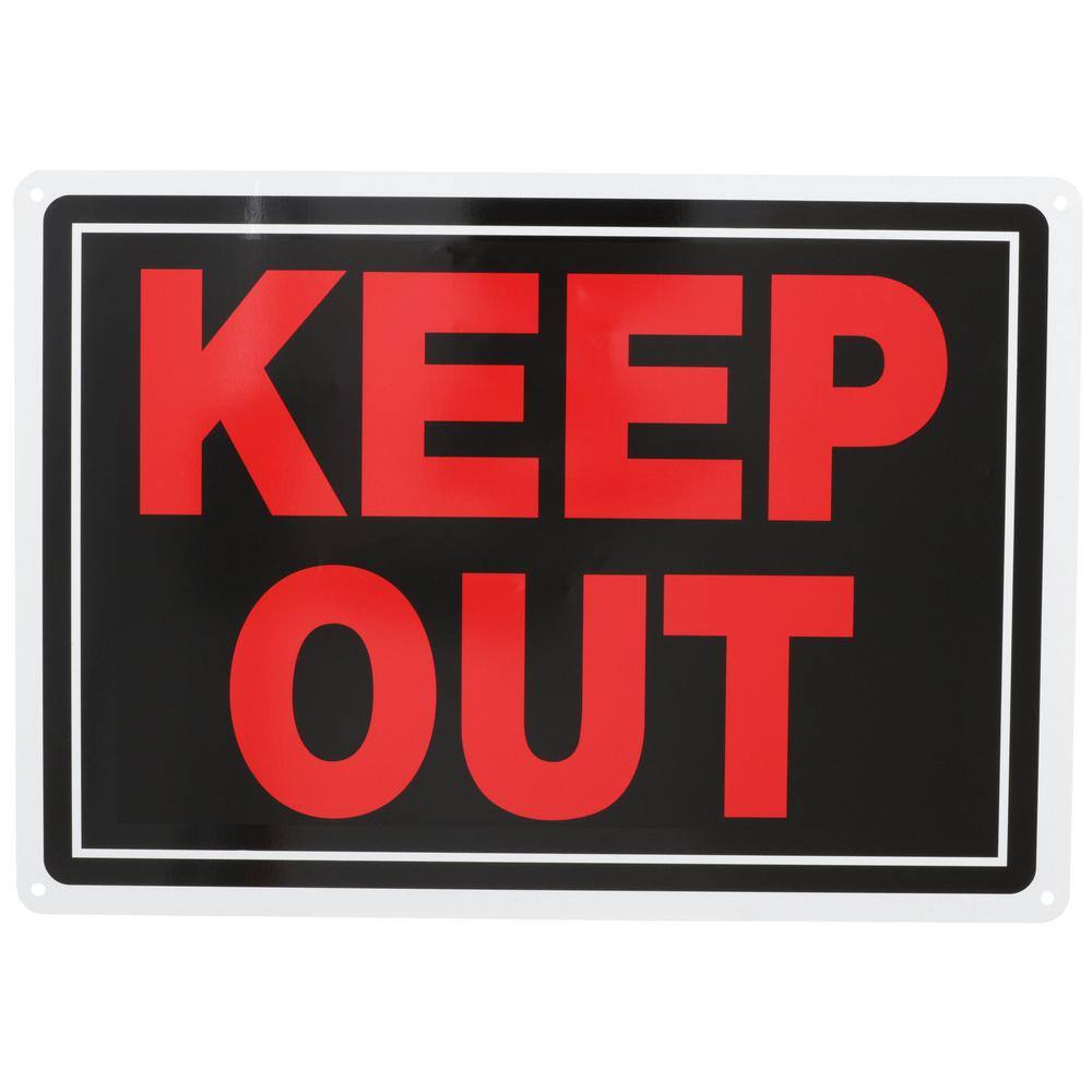 Everbilt 10 in. x 14 in. Aluminum Keep Out Sign 31034