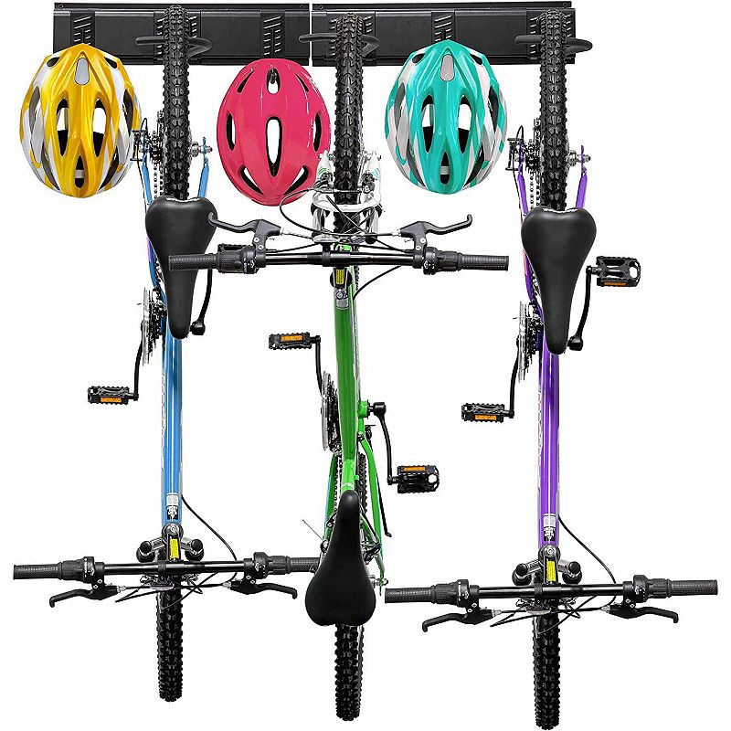 RaxGo Garage Bike Rack Wall Mount Bicycle Storage Hanger with 3 Adjustable Hooks