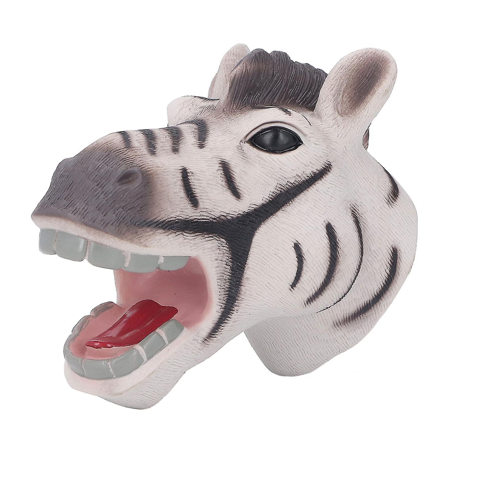 Animal Head Puppet Toy Movable Mouth Soft Vinyl Lifelike Details Hand Puppet for Kids Type B 6.3X6.3X3.9in
