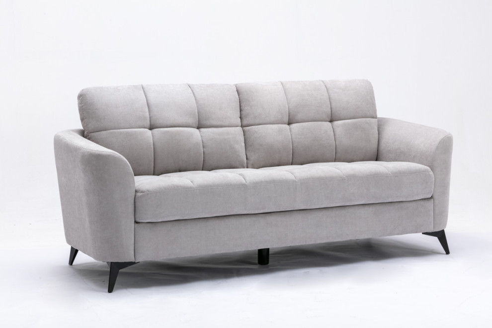 Callie Woven Fabric Sofa   Midcentury   Sofas   by Lilola Home  Houzz