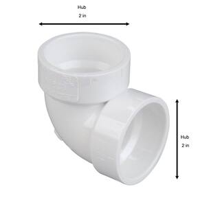 NIBCO 2 in. PVC DWV 90-Degree H x H Vent Elbow C4807VHD2