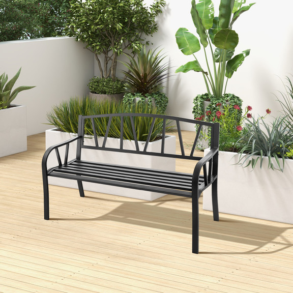 Costway 91352486 Patio Garden Bench with Rustproof...