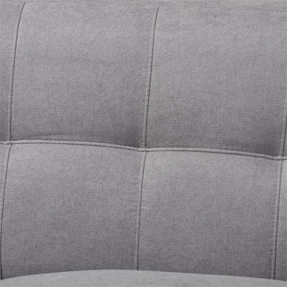 Bowery Hill Light Grey Fabric Upholstered Loveseat   Loveseats   by Homesquare  Houzz