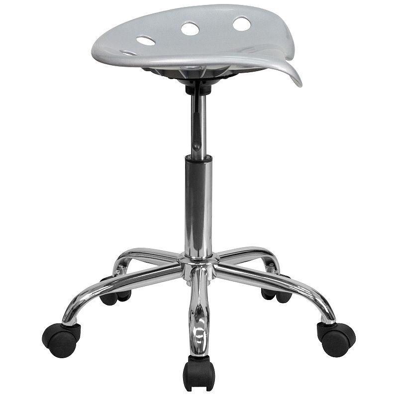 Flash Furniture Taylor Silver Finish Tractor Seat Stool